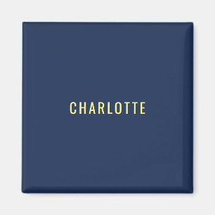Minimalist Classical Professional Blue Color Name Magnet