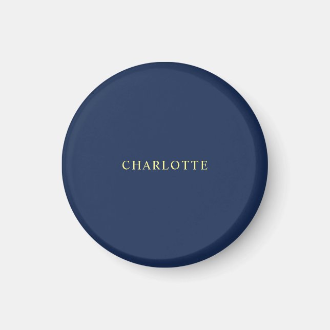 Minimalist Classical Professional Blue Color Name Magnet (Front)