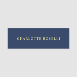 Minimalist Classical Professional Blue Color Name Tag