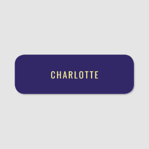 Minimalist Classical Professional Blue Color Name Tag