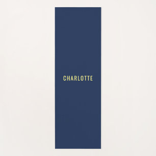 Minimalist Classical Professional Blue Color Name Yoga Mat