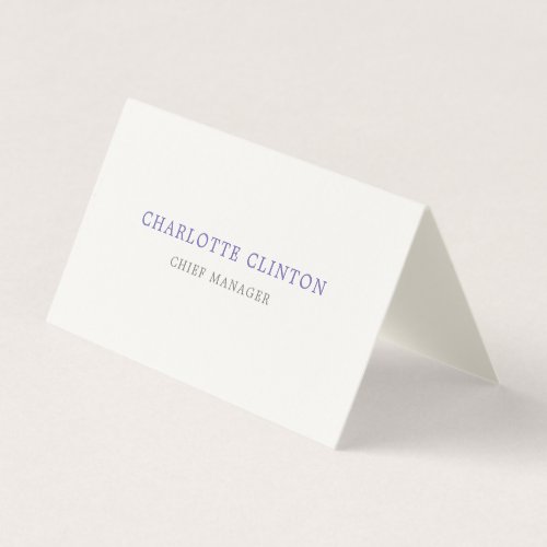 Minimalist Classical Professional Blue Cream Business Card