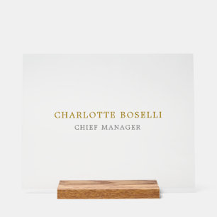 Minimalist Classical Professional Gold Color Acrylic Sign