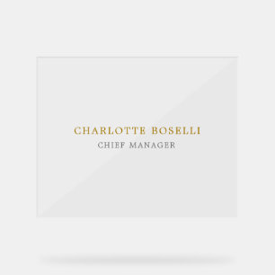 Minimalist Classical Professional Gold Color Acrylic Sign
