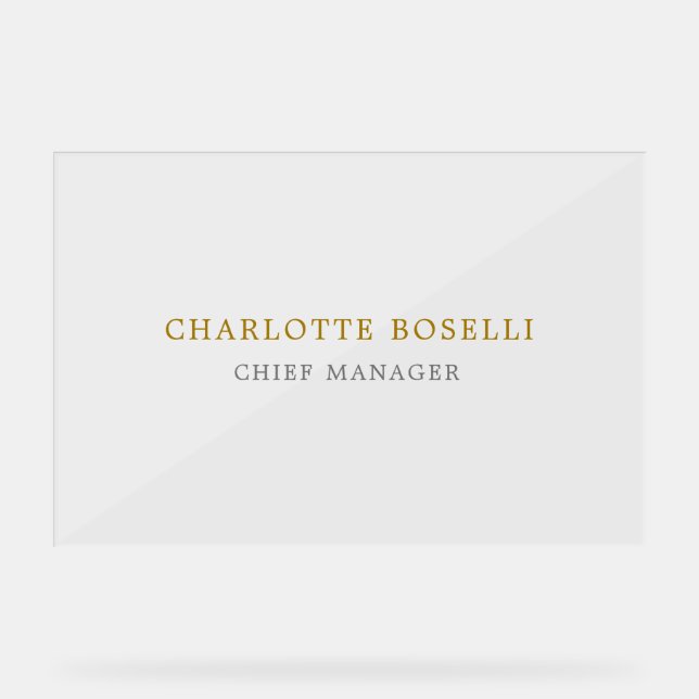 Minimalist Classical Professional Gold Color Acrylic Sign (Front)