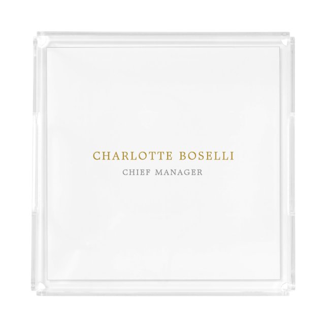 Minimalist Classical Professional Gold Color Acrylic Tray (Front)