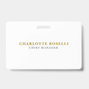 Minimalist Classical Professional Gold Color Badge