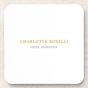 Minimalist Classical Professional Gold Color Beverage Coaster