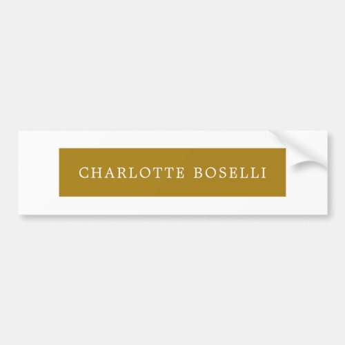 Minimalist Classical Professional Gold Color Bumper Sticker