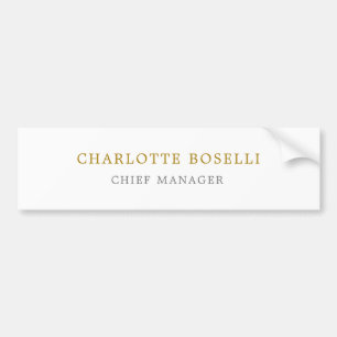 Minimalist Classical Professional Gold Color Bumper Sticker