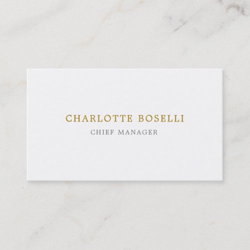 Minimalist Classical Professional Gold Color Business Card
