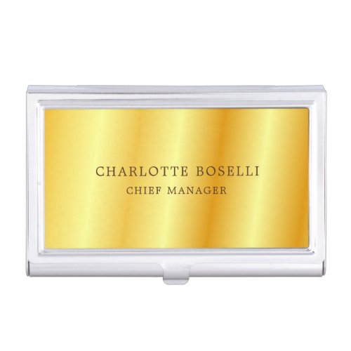 Minimalist Classical Professional Gold Color Business Card Case