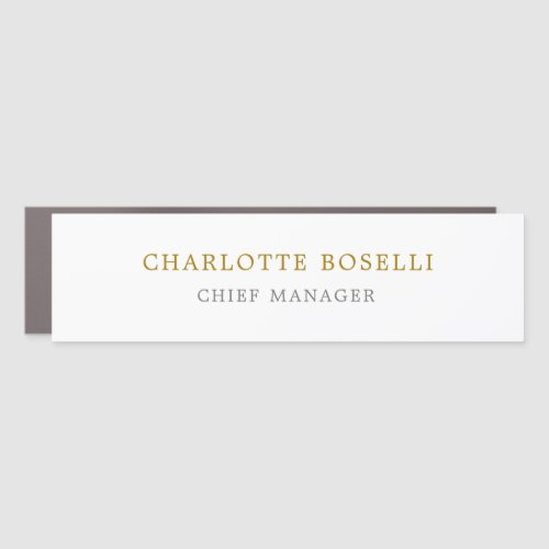 Minimalist Classical Professional Gold Color Car Magnet