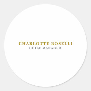 Minimalist Classical Professional Gold Color Classic Round Sticker