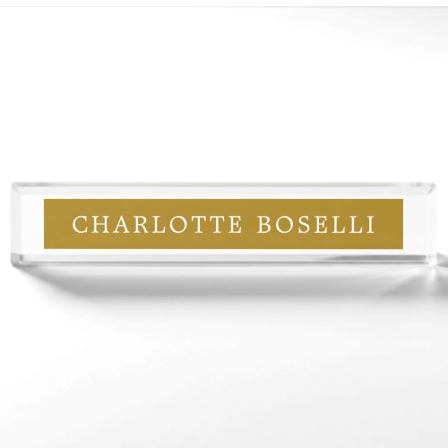 Minimalist Classical Professional Gold Color Desk Name Plate