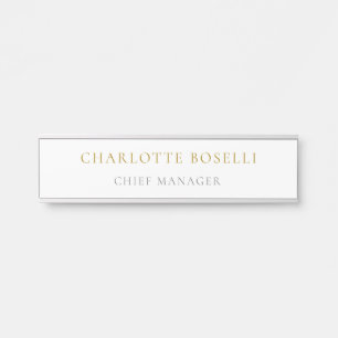 Minimalist Classical Professional Gold Color Door Sign