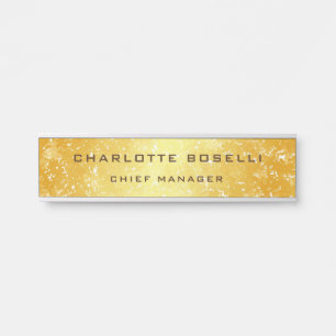 Minimalist Classical Professional Gold Color Door Sign