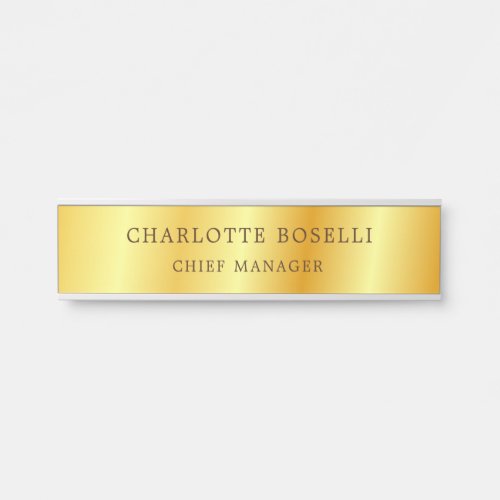 Minimalist Classical Professional Gold Color Door Sign