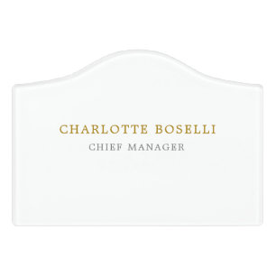 Minimalist Classical Professional Gold Color Door Sign