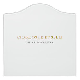 Minimalist Classical Professional Gold Color Door Sign
