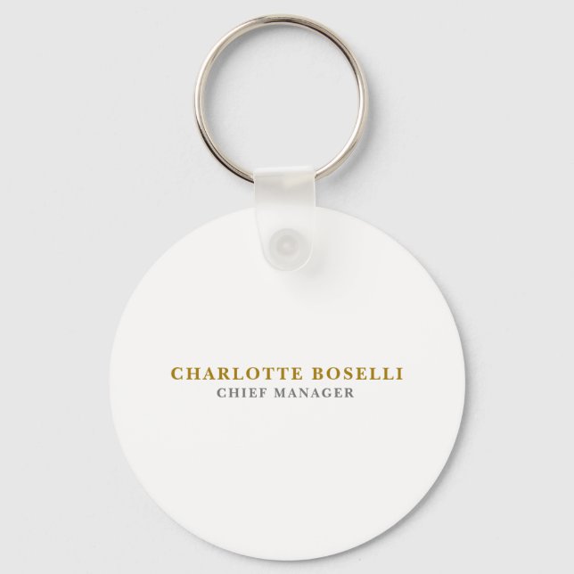 Minimalist Classical Professional Gold Color Keychain (Front)