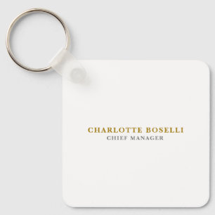 Minimalist Classical Professional Gold Color Keychain