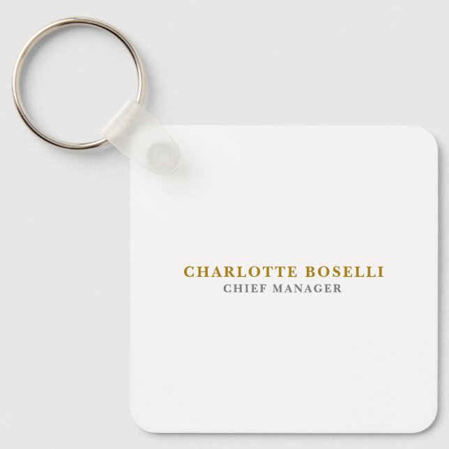 Minimalist Classical Professional Gold Color Keychain (Front)
