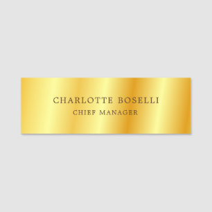 Minimalist Classical Professional Gold Color Name Tag