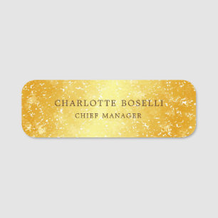 Minimalist Classical Professional Gold Color Name Tag