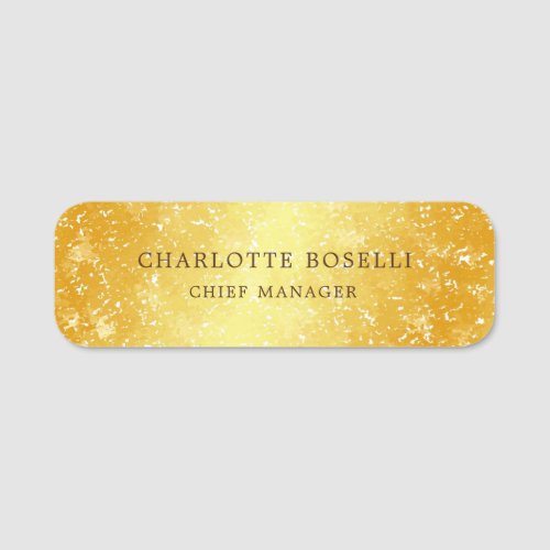 Minimalist Classical Professional Gold Color Name Tag