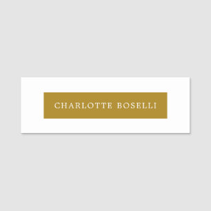 Minimalist Classical Professional Gold Color Name Tag