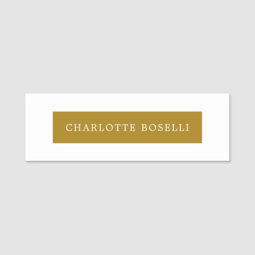 Minimalist Classical Professional Gold Color Name Tag