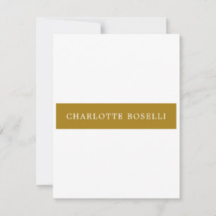 Minimalist Classical Professional Gold Color Note Card