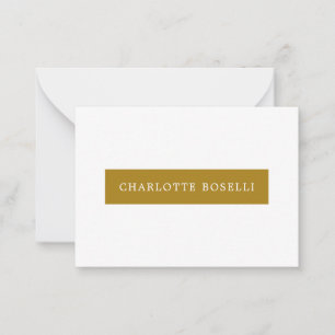 Minimalist Classical Professional Gold Color Note Card