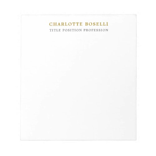 Minimalist Classical Professional Gold Color Notepad