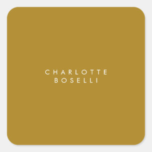 Minimalist Classical Professional Gold Color Square Sticker