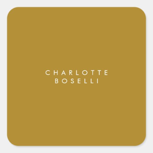 Minimalist Classical Professional Gold Color Square Sticker