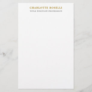 Minimalist Classical Professional Gold Color Stationery