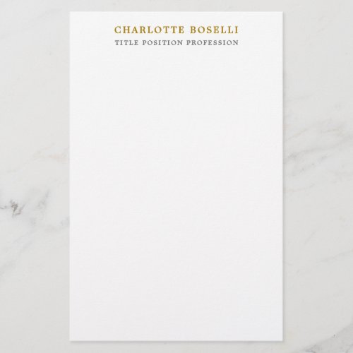 Minimalist Classical Professional Gold Color Stationery