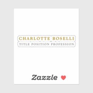 Minimalist Classical Professional Gold Color Sticker