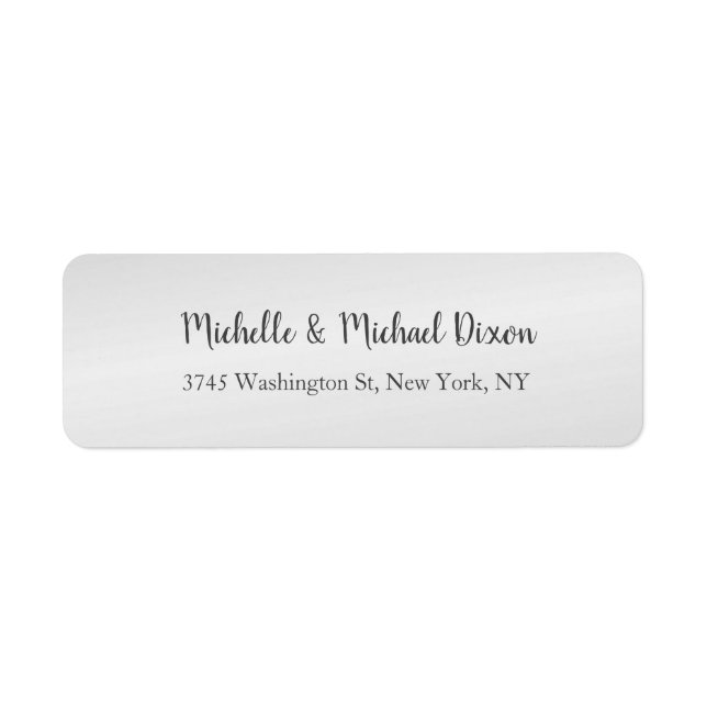 Minimalist Classical Stylish Elegant Silver Grey  Label (Front)