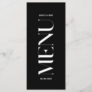 Minimalist Classy Black Wedding Menu