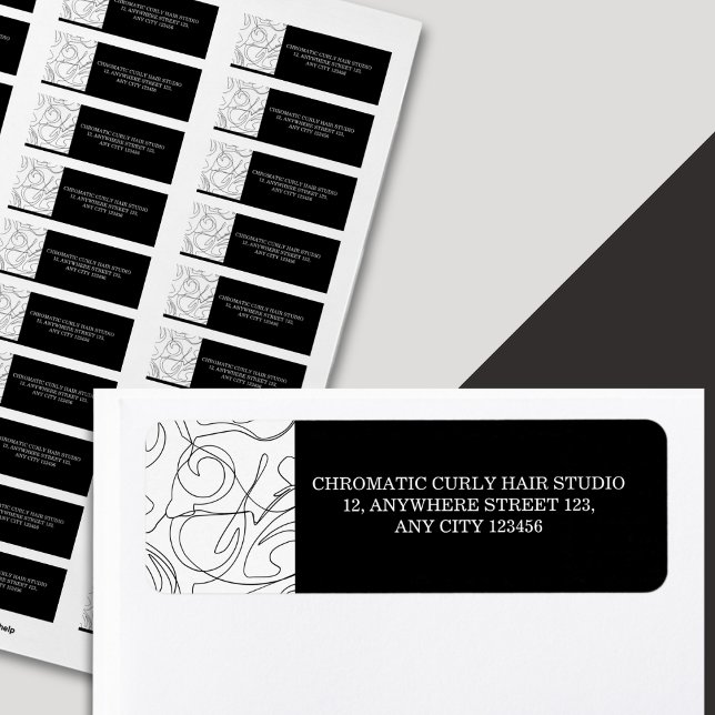 Minimalist Classy Black White Abstract Pattern  Label (Creator Uploaded)