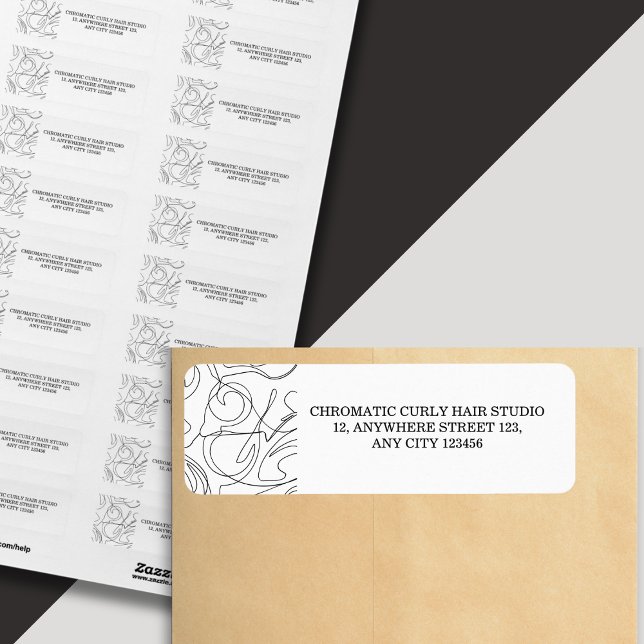 Minimalist Classy Black White Abstract Pattern  Label (Creator Uploaded)