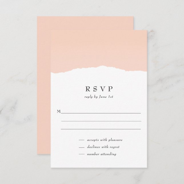 Minimalist Classy Blush Wedding RSVP Card (Front/Back)