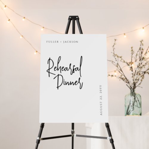 Minimalist Classy Rehearsal Dinner Welcome Sign