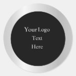 Minimalist Classy Silver Black Template Sticker