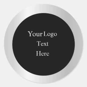 Minimalist Classy Silver Black Template Sticker