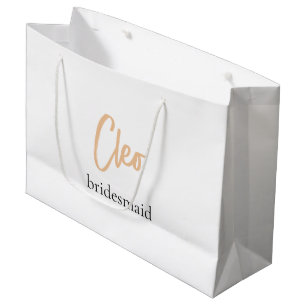 Minimalist Classy Simple Bridesmaid Personlized Large Gift Bag