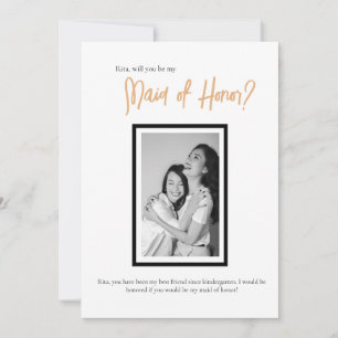 Minimalist Classy Simple Maid of Honor Wedding  Invitation